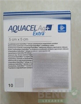 AQUACEL Ag+ Extra krytie na rany 5x5 cm 10ks