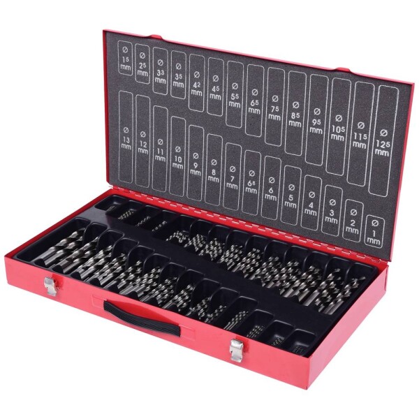 KS Tools 3302650 HSS-G sada špirálových vrtákov do kovu, 1 mm, 1.5 mm, 2 mm, 2.5 mm, 3 mm, 3.5 mm, 4 mm, 4.5 mm, 5 mm, 5.5 mm, 6 mm, 6.5 mm, 7 mm, 7.5 mm, 8; 3302650