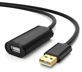 Ugreen USB-A - USB-A 20 m čierna / Kábel / USB 2.0 aktívny / 480 Mbit/s (10324)