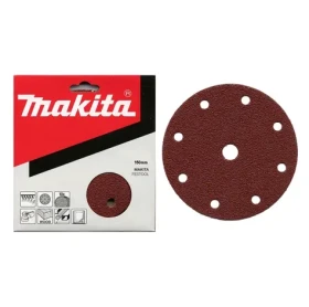 Makita P-31918 / Brúsny papier na drevo | kov | kameň / Zrnitosť K40 / Priemer 150 mm / 9 otvorov / 10 ks (P-31918)