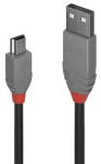 Lindy USB 2.0 čierna / Kábel USB / USB A - Mini-USB B / 2 m / 480 Mbit/s (36723)