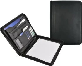 AVELI DESQ čierna / Spisovka / A4 / zips / umelá koža (3680)