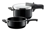 Silit Silargan Sicomatic t- PLUS Sada tlakových hrncov čierna / 22 cm / 4,5 la 3,0 l / nerezová oceľ (2129304111)