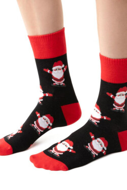 VIANOČNÉ PONOŽKY PRE ŽENY 136 černá 35-37