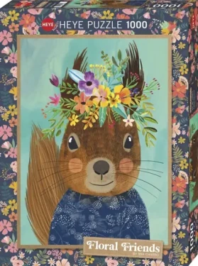 HEYE Puzzle Floral Friends: Roztomilá veverička