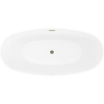 MEXEN/S - Olea voľne stojaca vaňa vzor 170 x 80, biela, sifón a prepad zlatá 52821708000-50