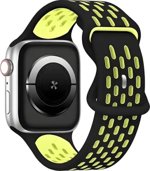 Beline New Sport Silicone čierno-žltý / Športový pásik pre Apple Watch / 42/44/45/49 mm (Beli02529)