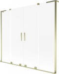 MEXEN/S - Velar L Duo dvojkrídlová posuvná vaňová zástena 180 x 150, dekor, zlatá 896-180-003-32-50