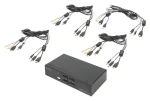 Digitus DS-12880 čierna / KVM switch / 4 porty / HDMI 4K / USB 2.0 húb / audio (DS-12880)