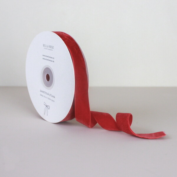 Bella Rose Zamatová stuha 2 cm – Red (10 m)