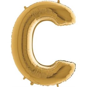 Nafukovací balónik písmeno C zlaté 102 cm - Grabo