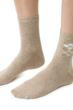 Dámske vzorované ponožky 099 béžová melanž 35-37