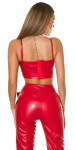 Sexy Koucla faux leather Crop Top with buckle Einheitsgroesse