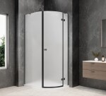 POLYSAN - GLOBE GUN METAL štvrťkruhová sprchová zástena 800x1000, matné sklo, pravé GB2810MRGM