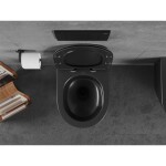 MEXEN/S - Lena Závesná WC misa Rimless Tornado vrátane sedátka s slow slim, duroplast, čierna mat 30220185T