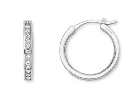 Fossil Elegantné kruhové náušnice so zirkónmi JOF00337040