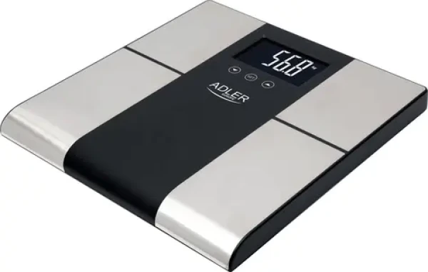 Adler AD 8165 čierna / Osobná váha / maximálne 225 kg / LCD / nerezová oceľ / 3 x AAA (AD 8165)