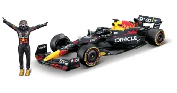 Bburago RACE Formula F1 s figúrkou jazdca - Oracle Red Bull Racing RB19 (2023) #1 Verstappen