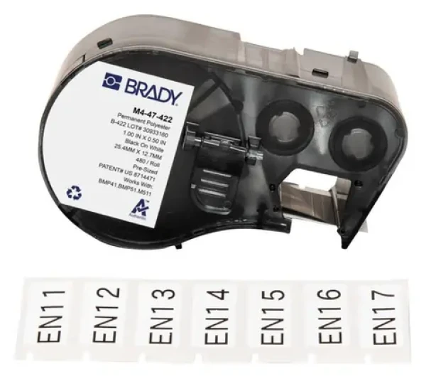 BRADY Polyesterové štítky biele / Štítky do tlačiarne / Polyester / 25,4 x 12,7 mm / 480 ks (M4-47-422)