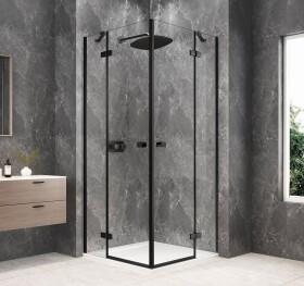 POLYSAN - GLOBE BLACK štvorcová sprchová zástena 900x900, rohový vstup, číre sklo GB5990B