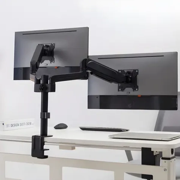 Brateck LDT48-C024 / Držiak monitora / dve ramená / nosnosť 2x 9 kg / plynová vzpera / VESA 75 100 (BRLDT48C024)