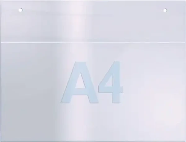 Twinco Nástenný držiak na letáky A4 na šírku / Držiak na letáky / Akryl / Priehľadný (5832-7)