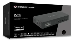 Conceptronic 17-in-1 čierna / Dokovacia stanica / USB-C / 2x HDMI / 2x DisplayPort / LAN 2,5GbE / PD 100W (DONN31B)
