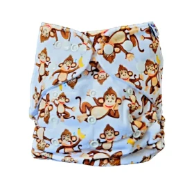 GaGa's Látková plienka AIO Hnedá opica minky (8594197442993)