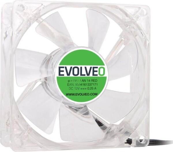 EVOLVEO ventilátor 140mm LED červený (FAN 14 RED)