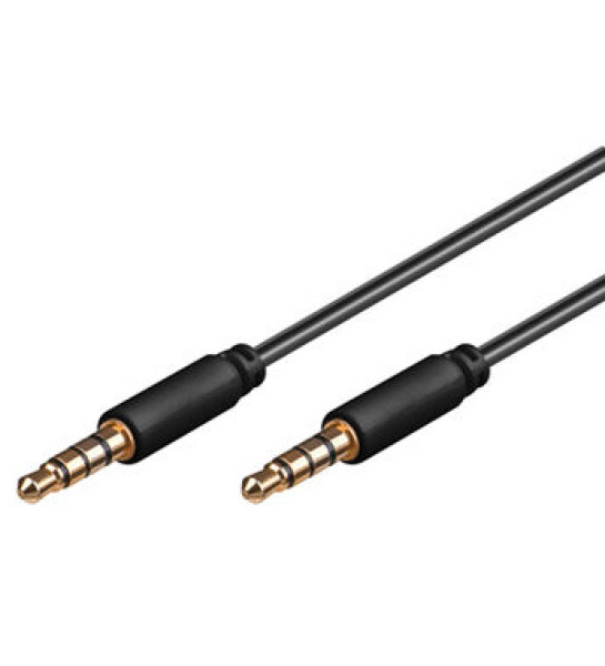 PremiumCord Kábel Jack 3.5mm 4 pinový MM 2m (kjack4mm2)