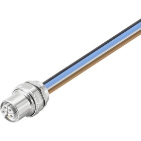 Weidmüller SAIE-M12BL-0.3VHM16-2.5 zabudovateľný zástrčkový konektor pre senzory - aktory, 2625970000, piny: 5, 0.30 m, 1 ks; 2625970000