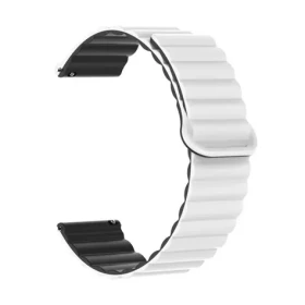 Aligator Remienok silikónový magnetický / 22mm / bielo-čierny (22AW0032)