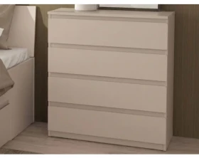 Komoda so 4 zásuvkami Carlos, béžová kašmír, 75 cm%