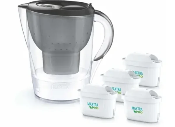 Brita Marella grafitová + 4X filter Maxtra Pro / Filtračná kanvica / 2,4 l / 150 l filtrácia (1056045)