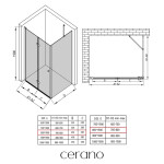 CERANO - Sprchovací kút Volpe L/P - 6 mm - čierna matná, transparentné sklo - 80x80x190 - zalamovacia CER-427318