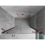 MEXEN/S - Mist-H sprchové dvere krídlové pravé 155, transparent, meď kartáčovaná 8A5-155-001-65-00-P