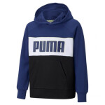 Detská mikina Alpha Hoodie Jr 585892 12 čierna/tm.modrá - Puma 128