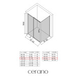 CERANO - Sprchovací kút Orlano L/P - 5 mm - čierna matná, transparentné sklo - 100x90x195 - posuvný CER-DY505B-90160