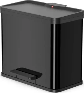 HAILO Odpadkový kôš Öko Duo PLUS čierna, matná / Triedený odpad / Veľkosť L (6302600)
