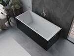 MEXEN/S - Vigo voľne stojaca vaňa 178,5 x 80, biela/čierna, sifón a prepad nikel kartáčovaná 51251788075-97