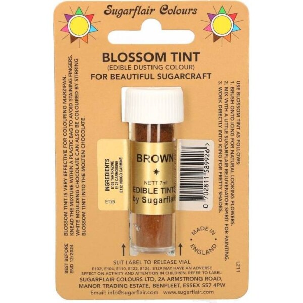 Jedlá prachová farba brown 7 ml - Sugarflair