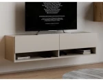 Závesná TV skrinka Asko Living, 135 cm, béžová kašmír%