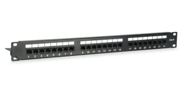 Equip 24 portov Cat6 / Patch panel / RJ-45 / UTP / 1U / 19" (135425)