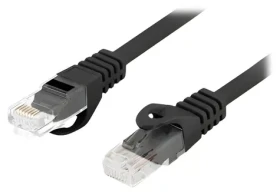 Lanberg CAT6 UTP čierna / Patch kábel / 0,25 m / LSZH / CU / Fluke Pass (PCU6-10CU-0025-BK)