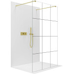 CERANO - Sprchová zástena Walk-in Onyx Duo Ľ/P - 8 mm - hranatá vzpera - zlatá, industriálne sklo - 150x200 CER-8050BD1843