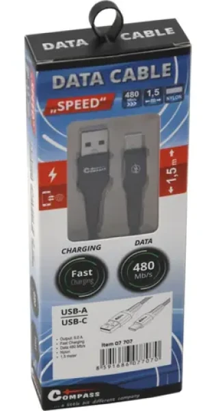 Compass SPEED nabíjací kábel USB-A - USB-C / Nabíjací kábel / 1,5 m