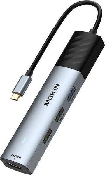 Mokin HUB 5 w 1 MOKiN USB-C PD 3.0 100W (strieborný)