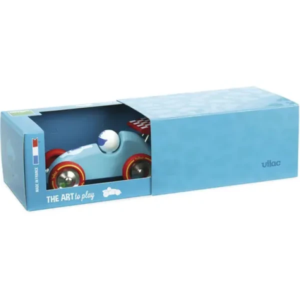 Vilac Ťahacie závodné auto tyrkysové s červeným krídlom