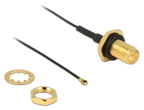 DeLock Anténny kábel RP-SMA (F) - MHF IV (M) čierna / 20 cm / 0,81 mm (12460)