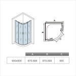 H K - Štvrťkruhový sprchovací kút DIAMOND S4 90 cm s dvojdielnymi posuvnými dverami L / P variant vrátane sprchovej vaničky z liateho mramoru SE- DIAMONDS490 / THOR-90Q